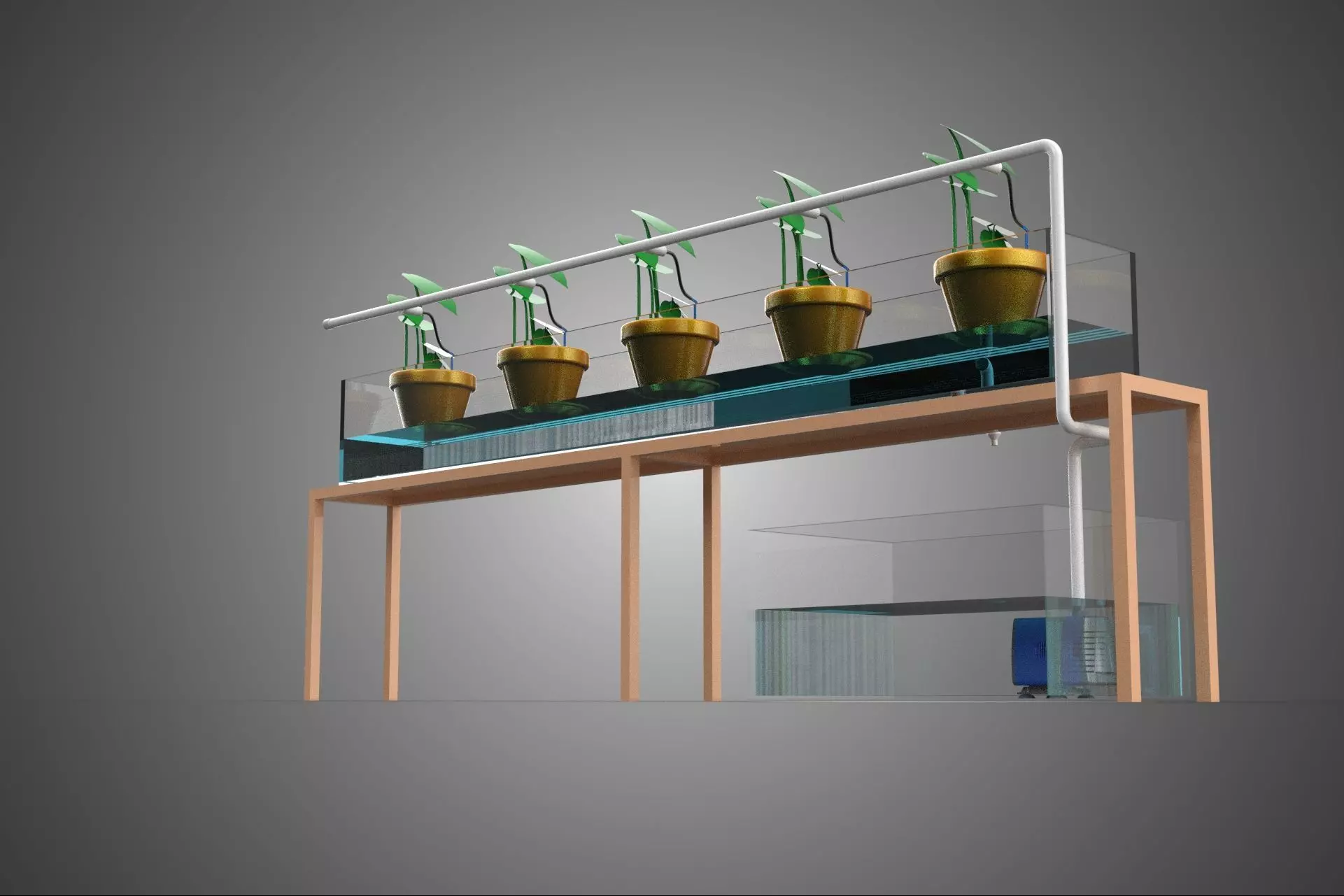 HYDROPONIC GROWTH PLANT FARMING DRIP IRRIGATION SYSTEM GARDENING 3D model_20