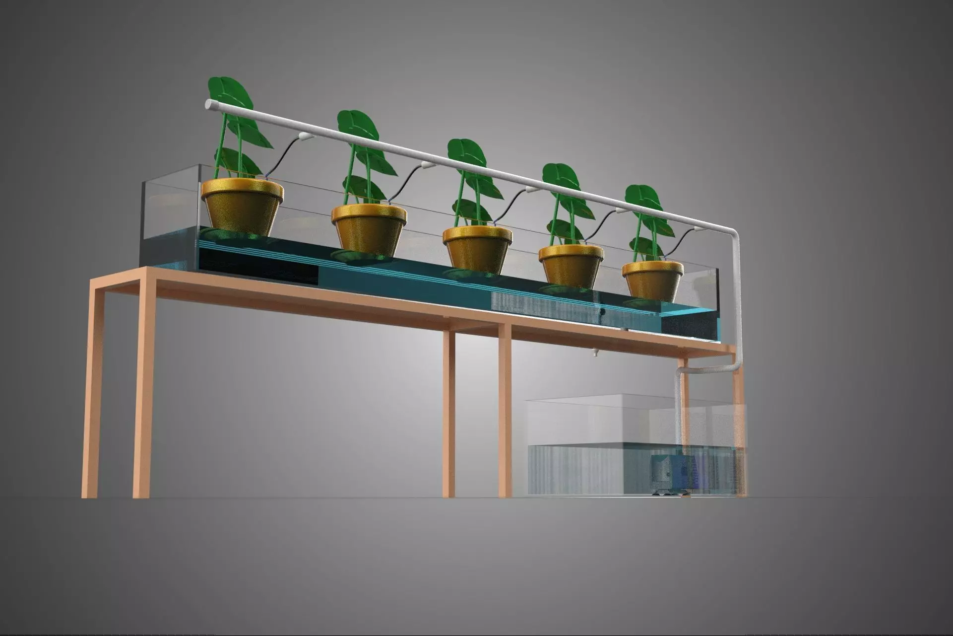 HYDROPONIC GROWTH PLANT FARMING DRIP IRRIGATION SYSTEM GARDENING 3D model_18
