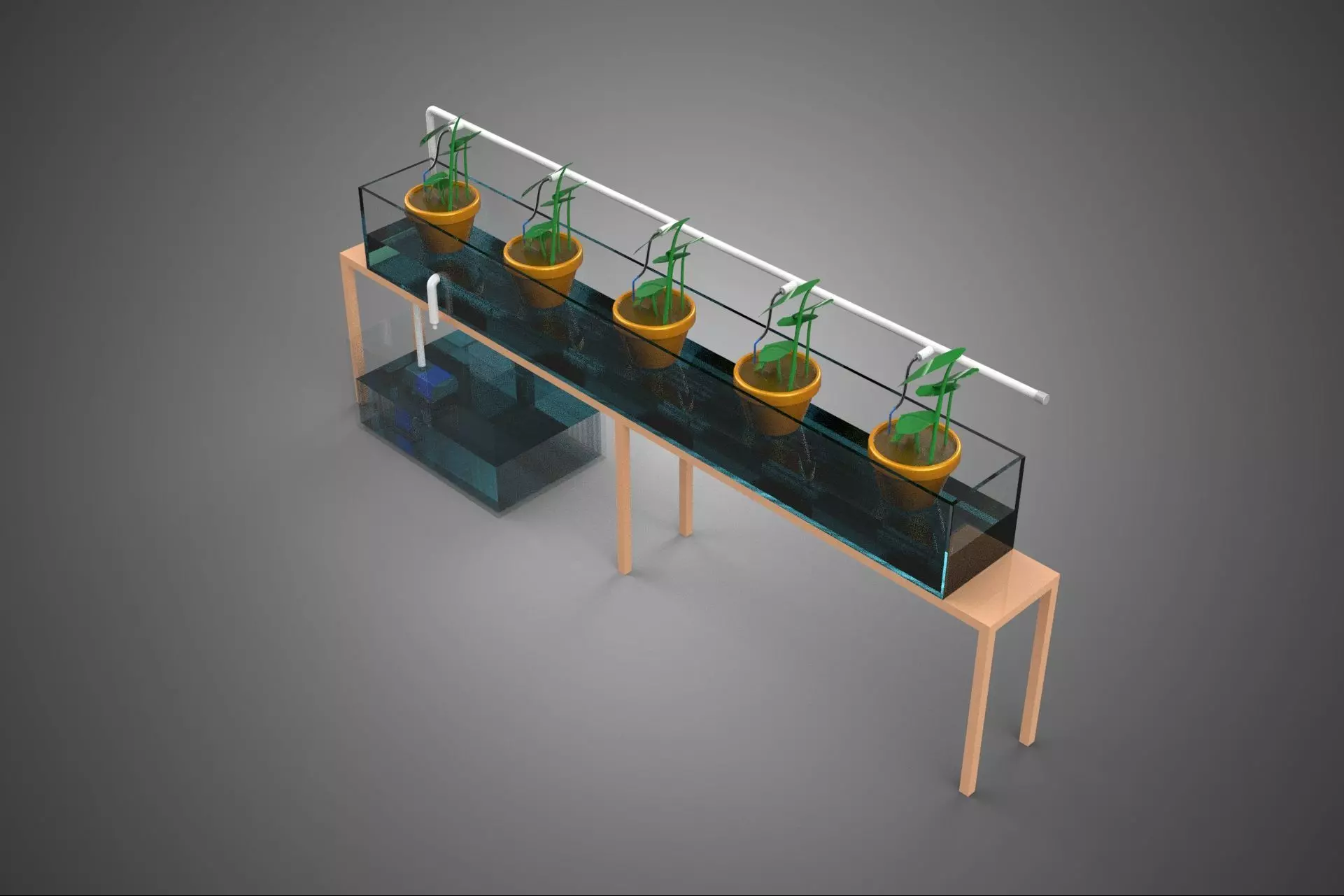 HYDROPONIC GROWTH PLANT FARMING DRIP IRRIGATION SYSTEM GARDENING 3D model_1