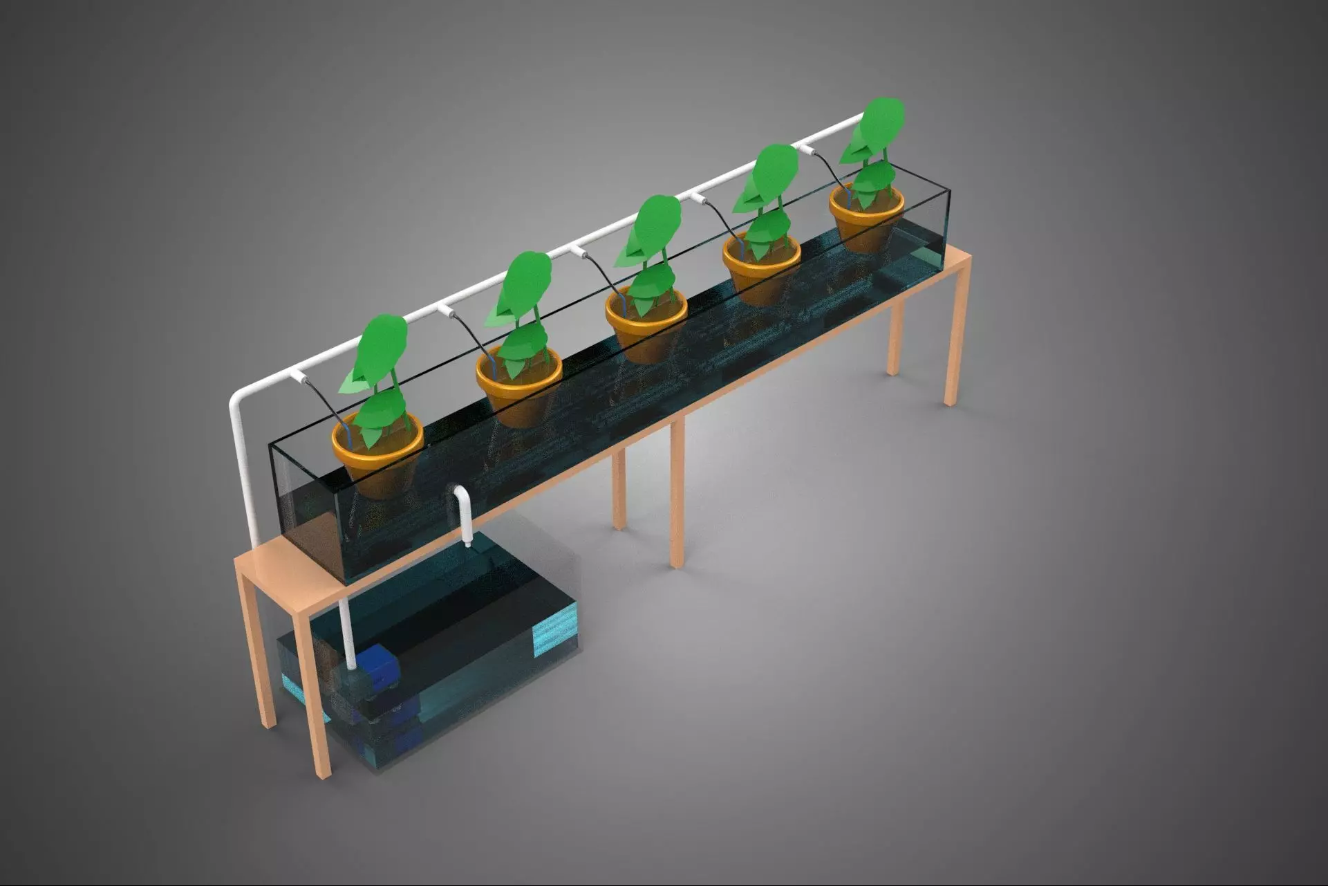 HYDROPONIC GROWTH PLANT FARMING DRIP IRRIGATION SYSTEM GARDENING 3D model_7