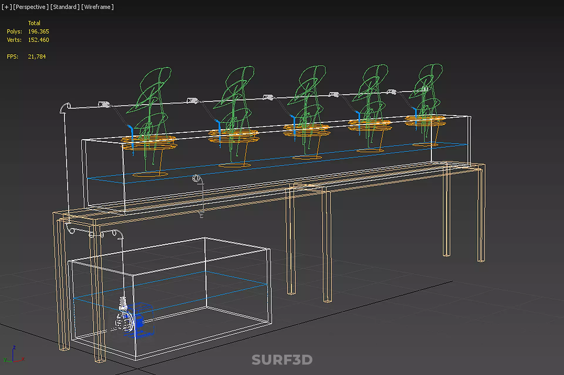 HYDROPONIC GROWTH PLANT FARMING DRIP IRRIGATION SYSTEM GARDENING 3D model_36