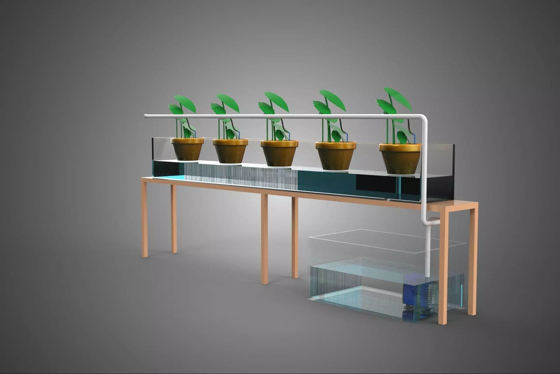 HYDROPONIC GROWTH PLANT FARMING DRIP IRRIGATION SYSTEM GARDENING 3D model_12