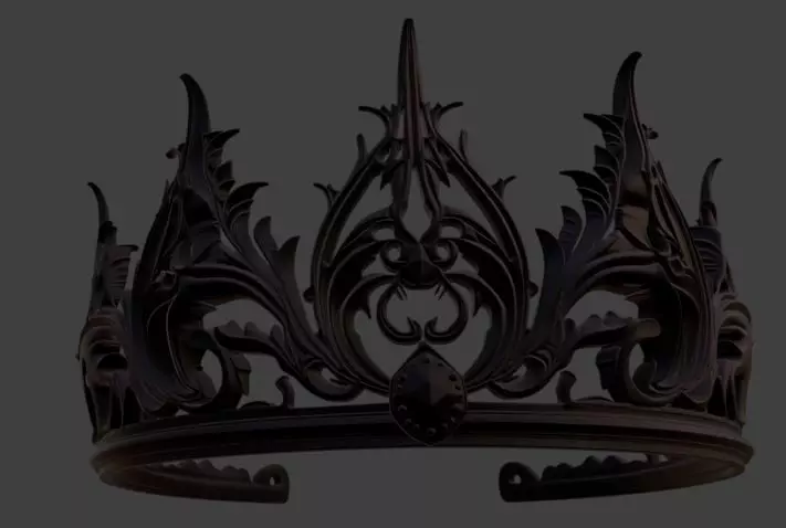 Black Fantasy Crown Gothic LARP Cosplay Costume 3D print model_0