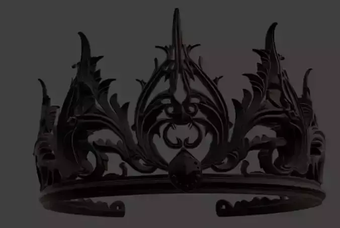 Black Fantasy Crown Gothic LARP Cosplay Costume 3D print model Black Fantasy Crown Gothic LARP Cosplay Costume 3D print model