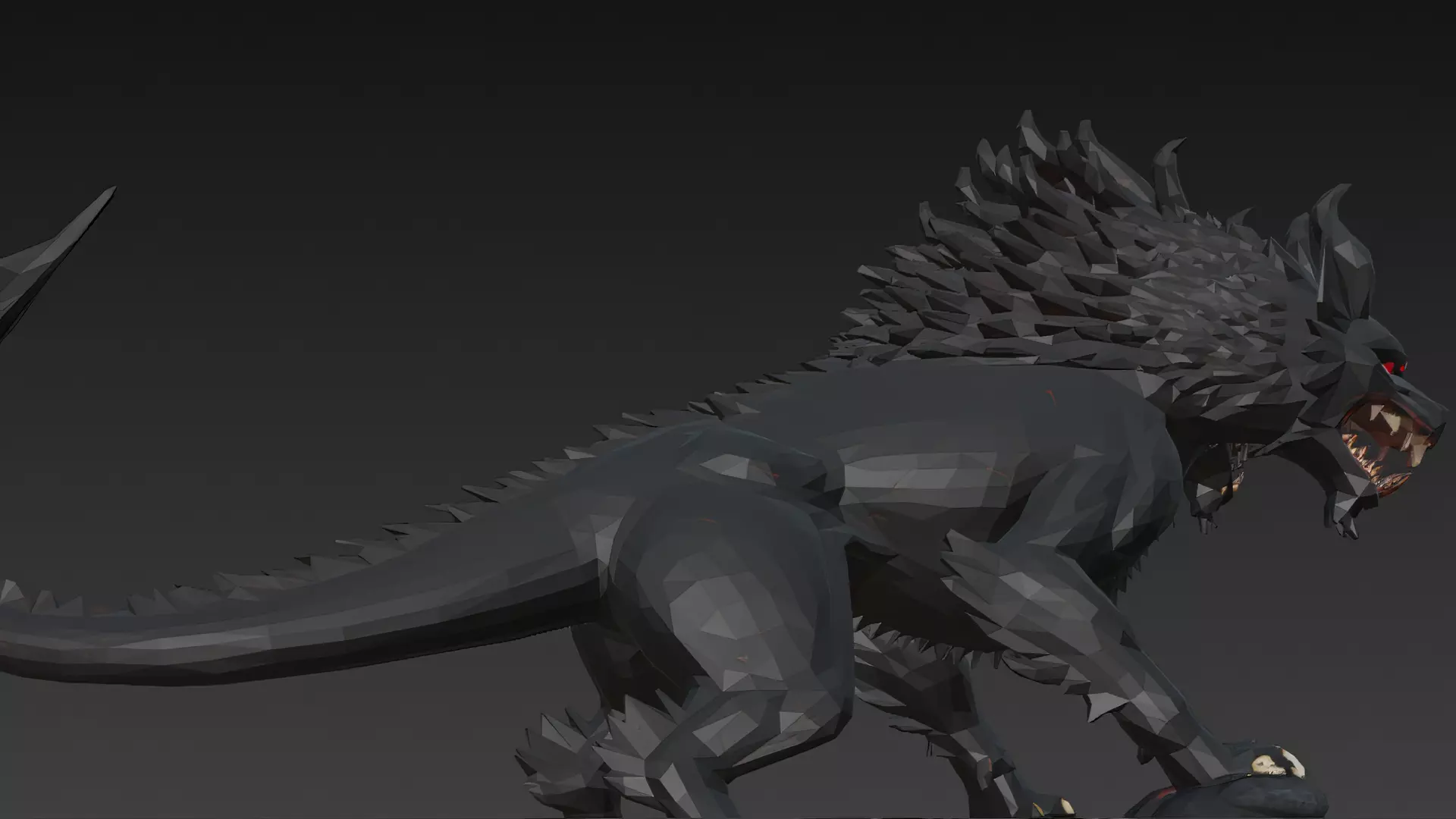 Horror Statue Three Headed Hellhound 3D Model Cerberus Low-poly 3D model_7