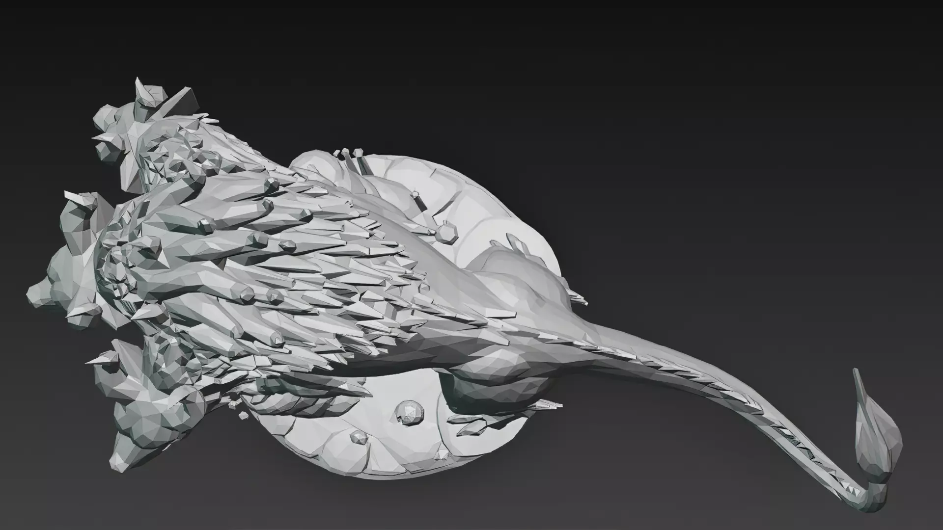 Horror Statue Three Headed Hellhound 3D Model Cerberus Low-poly 3D model_12