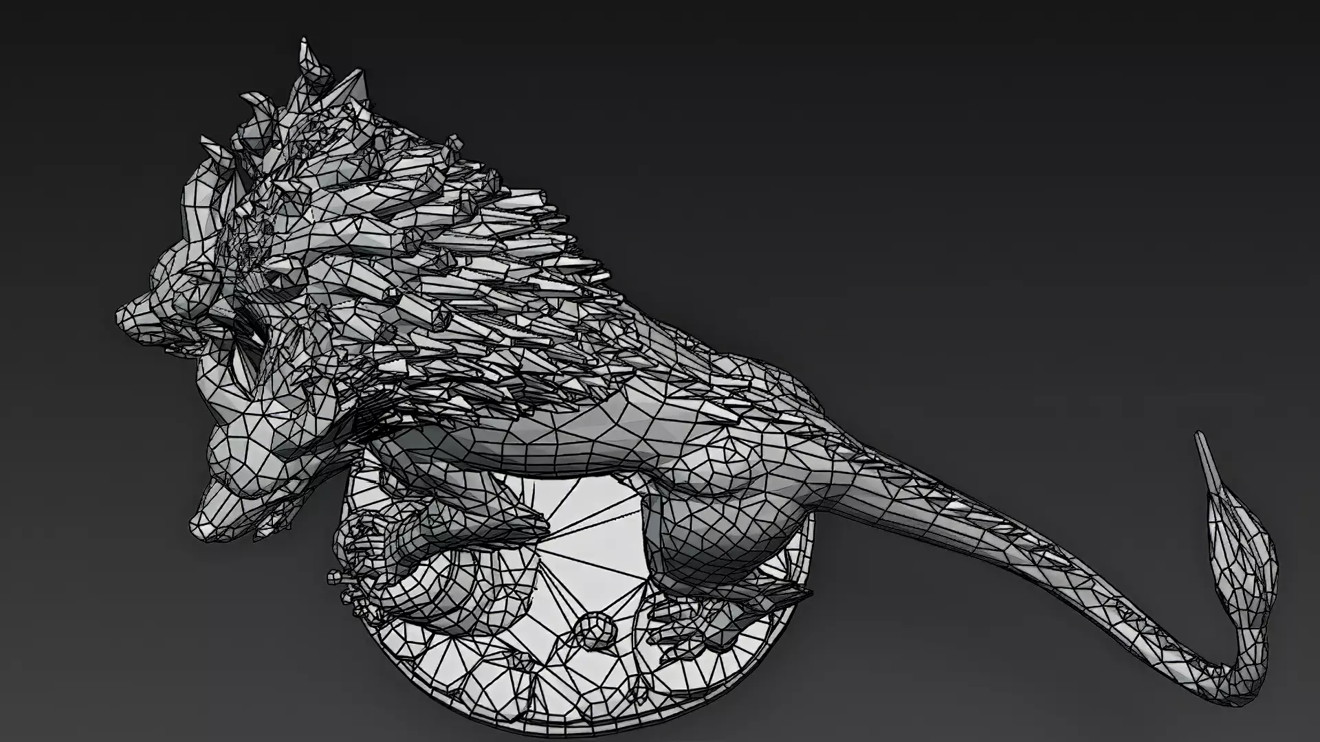 Horror Statue Three Headed Hellhound 3D Model Cerberus Low-poly 3D model_15