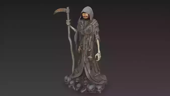 Horror Statue Grim Reaper 3D Model