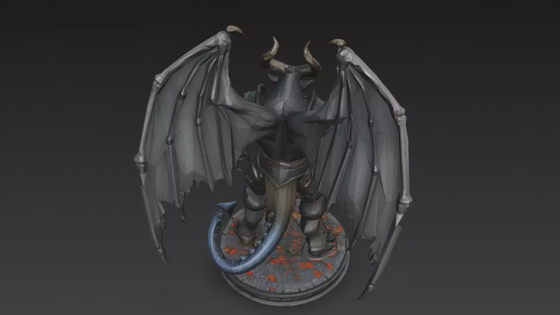 Horror Statue Demon 3D Model Low-poly 3D model_4