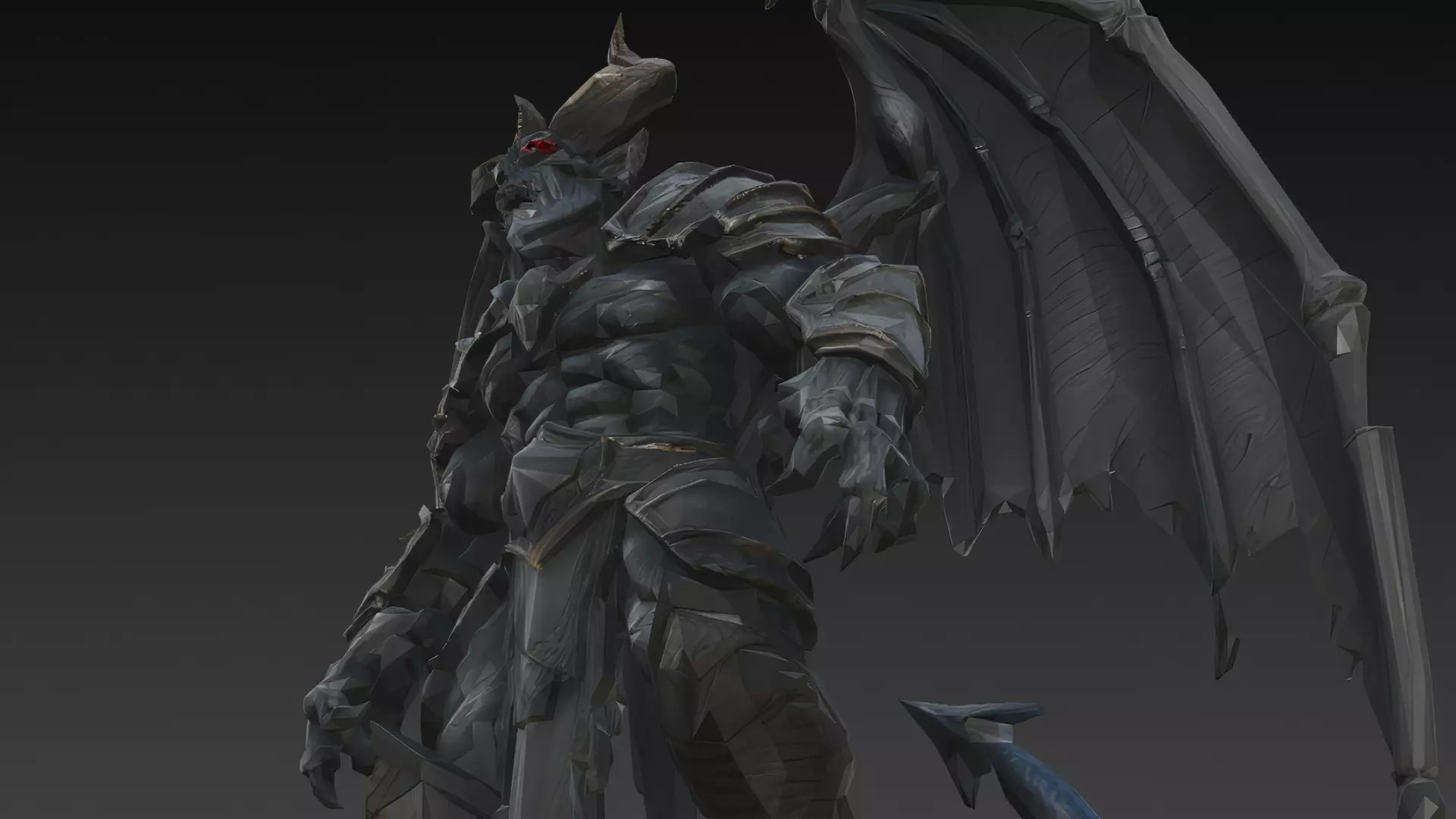 Horror Statue Demon 3D Model Low-poly 3D model_9