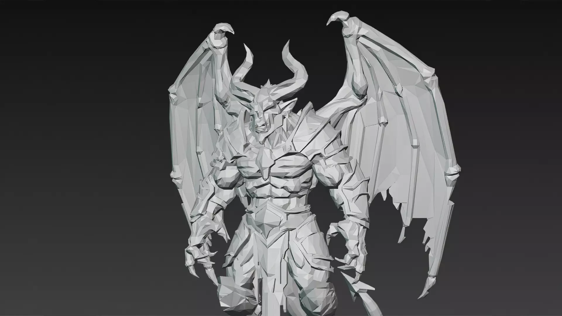 Horror Statue Demon 3D Model Low-poly 3D model_11