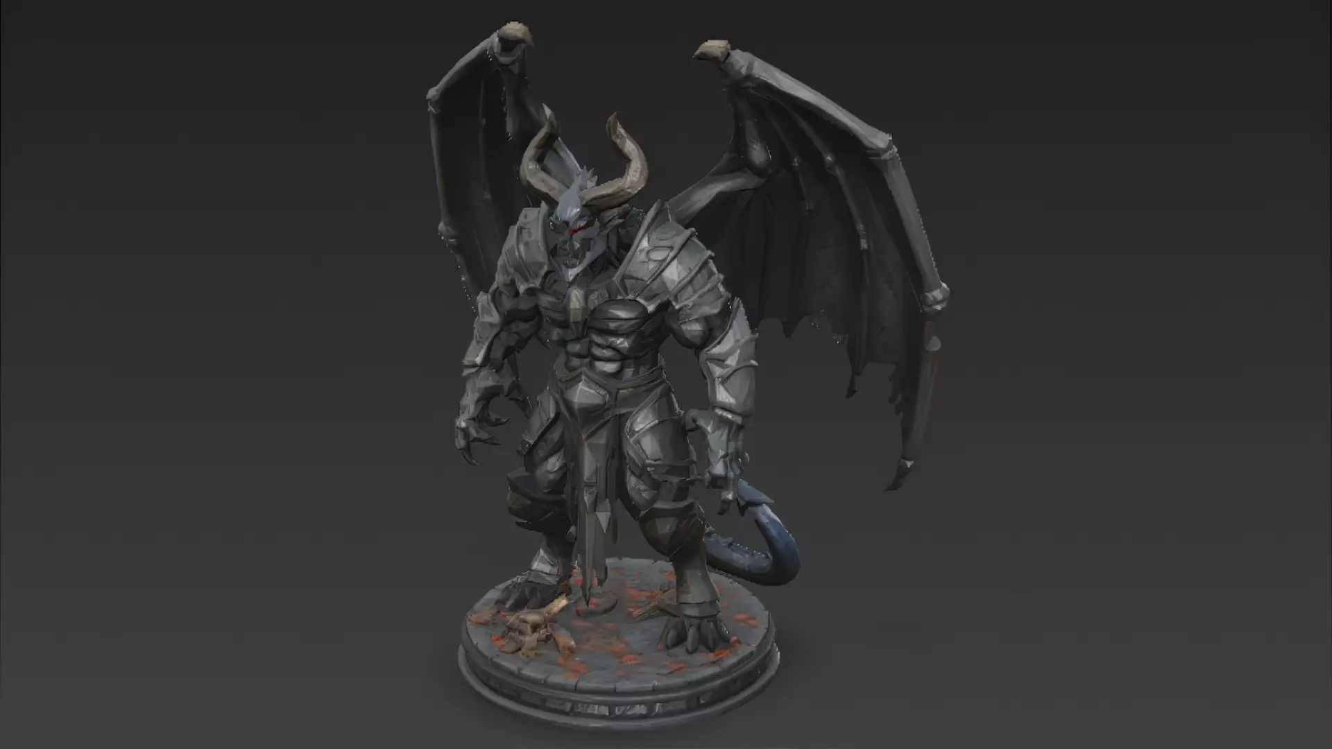 Horror Statue Demon 3D Model Low-poly 3D model_1