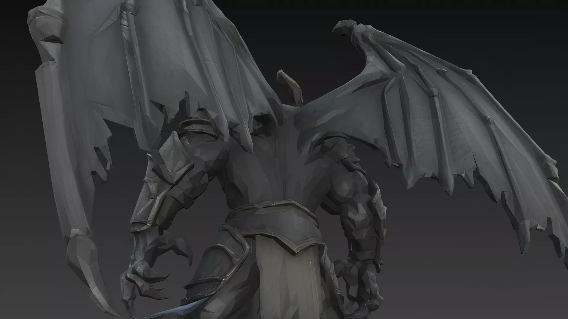 Horror Statue Demon 3D Model Low-poly 3D model_2
