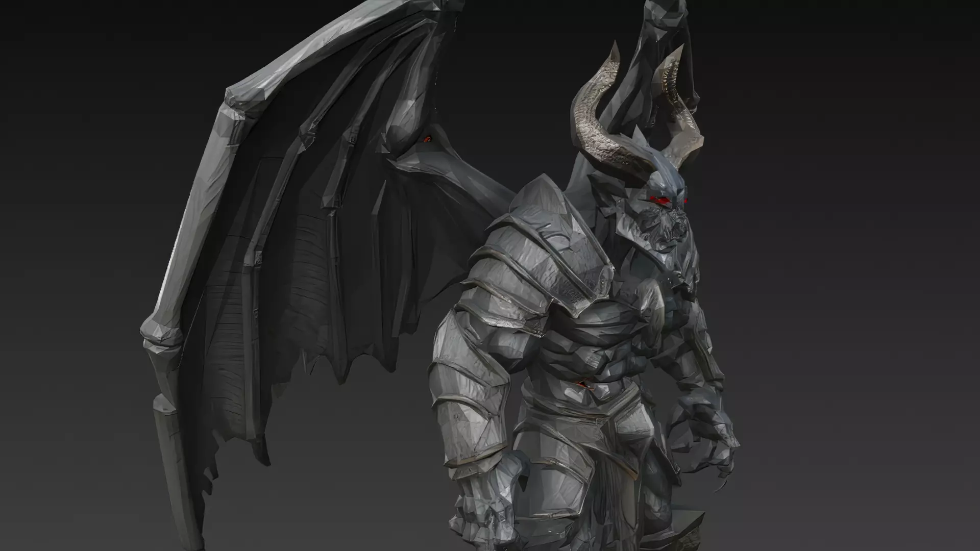 Horror Statue Demon 3D Model Low-poly 3D model_7