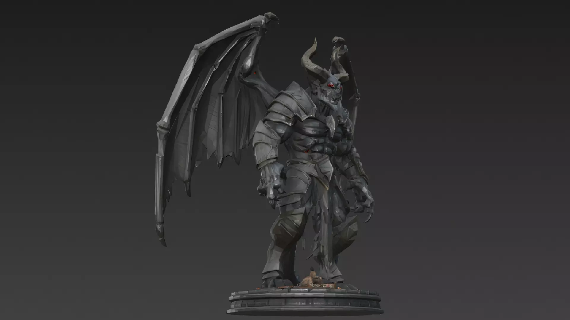 Horror Statue Demon 3D Model Low-poly 3D model_3