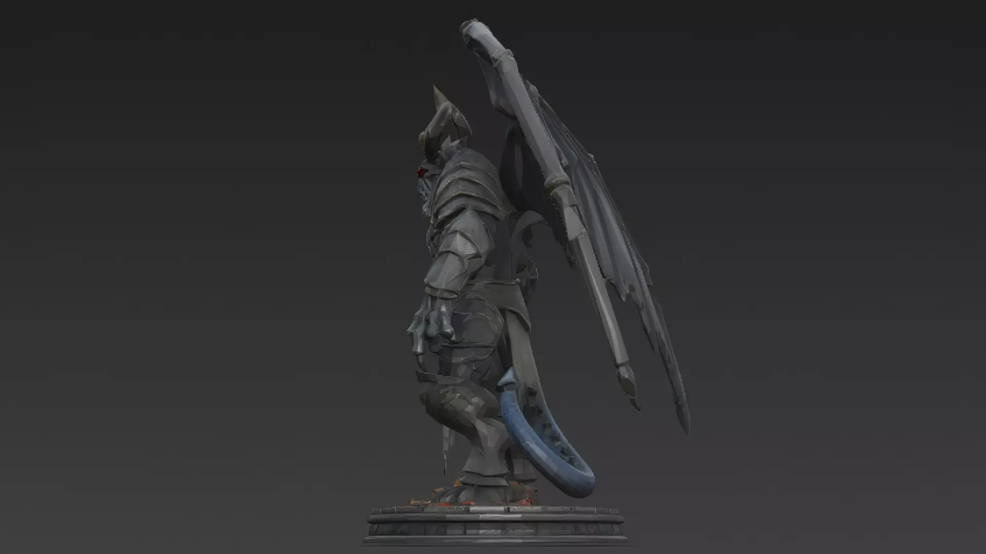 Horror Statue Demon 3D Model Low-poly 3D model_5