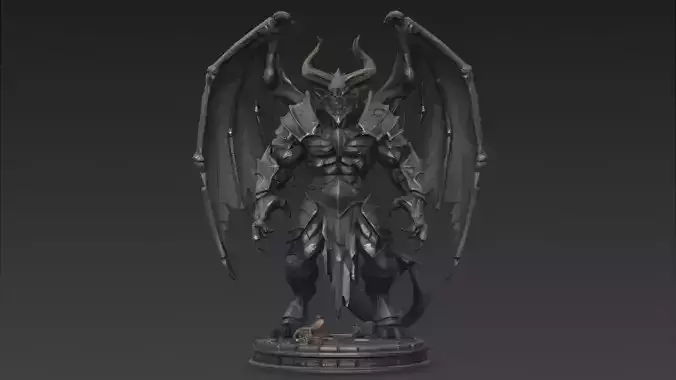 Horror Statue Demon 3D Model