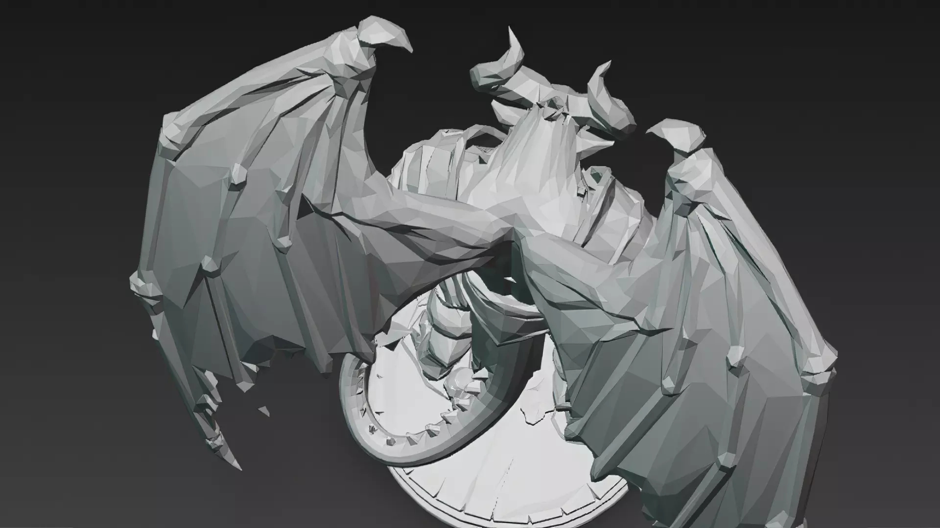 Horror Statue Demon 3D Model Low-poly 3D model_12