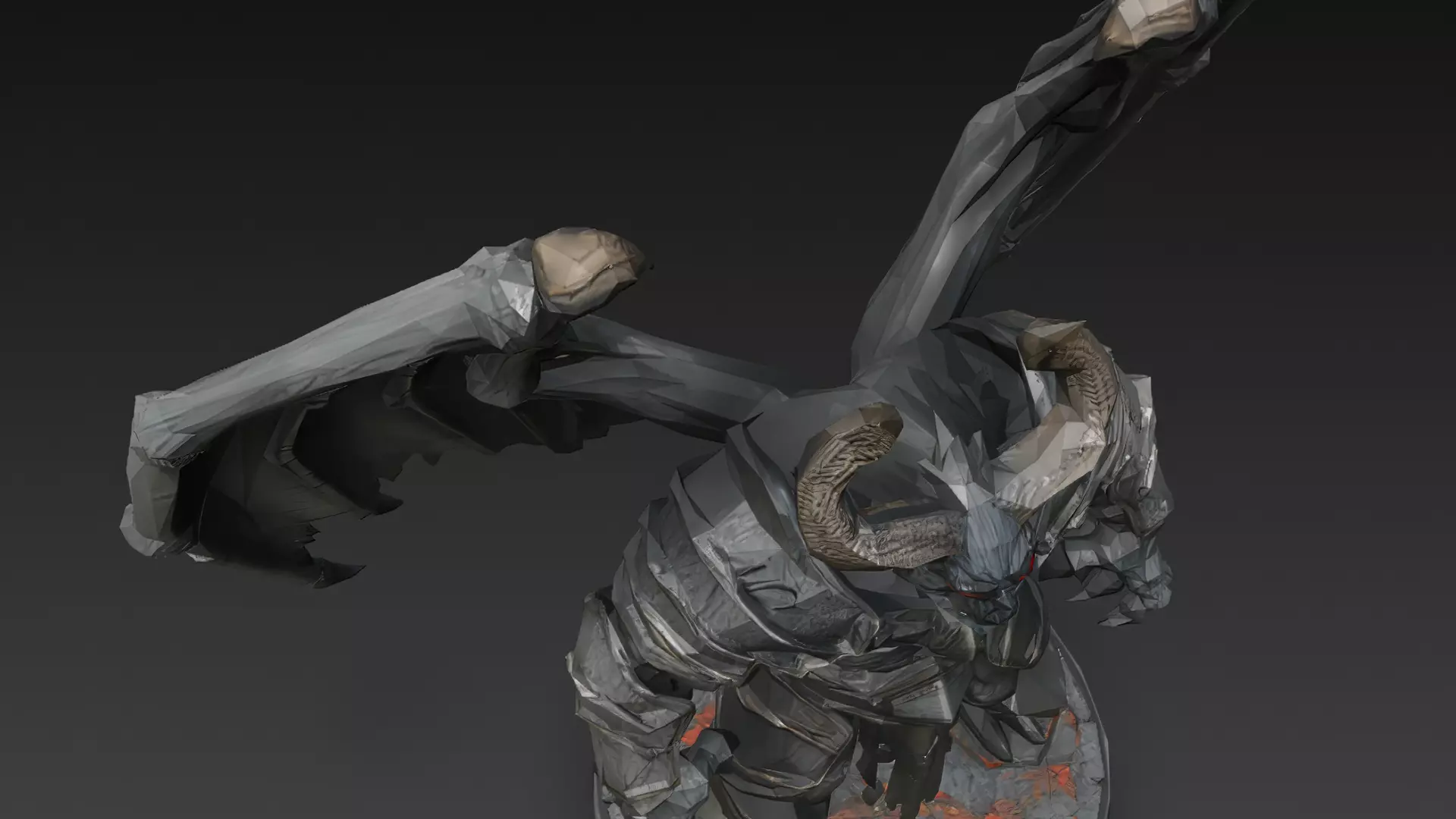 Horror Statue Demon 3D Model Low-poly 3D model_10