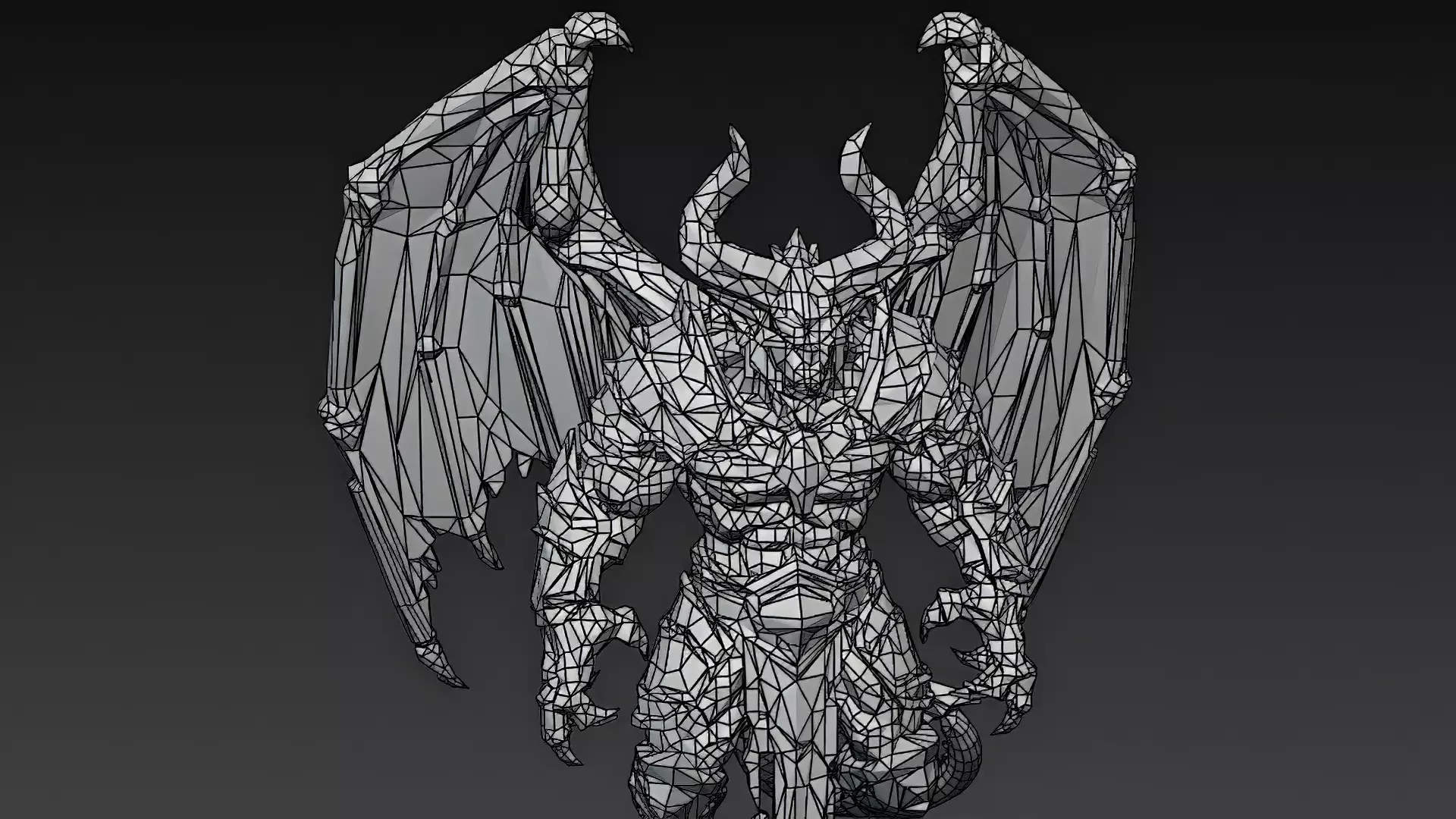 Horror Statue Demon 3D Model Low-poly 3D model_14