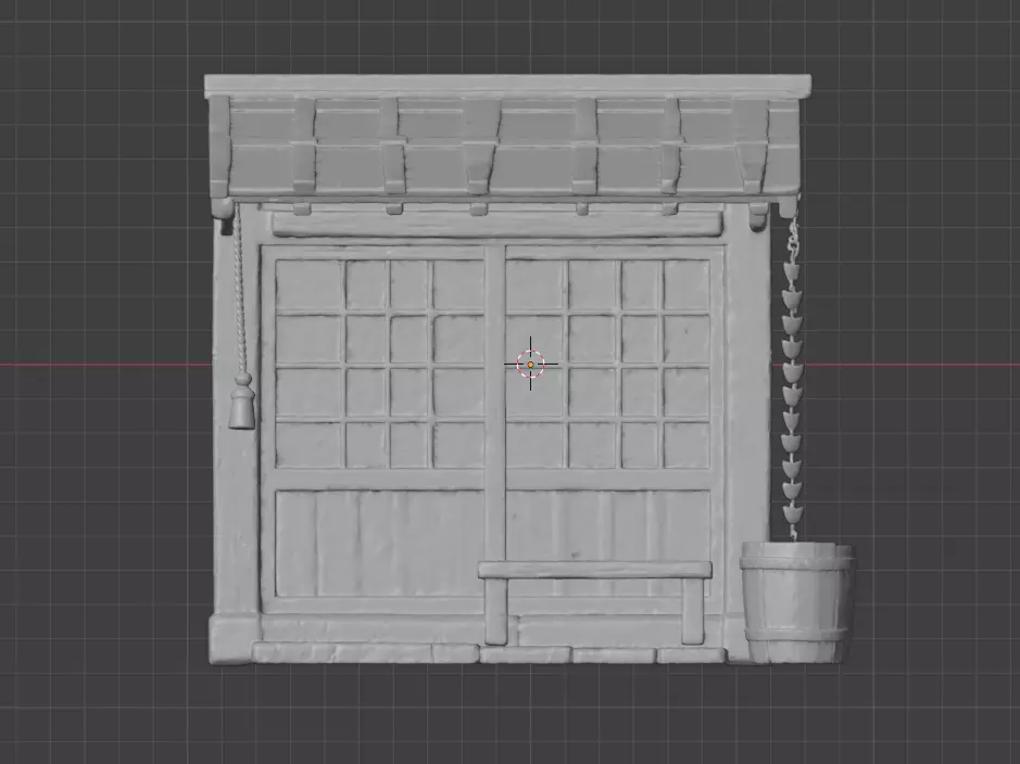 Mountain Tea House Slice Japanese Style Low-poly 3D model_17