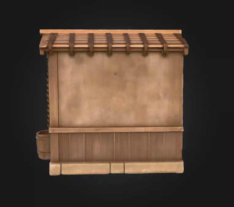 Mountain Tea House Slice Japanese Style Low-poly 3D model_4