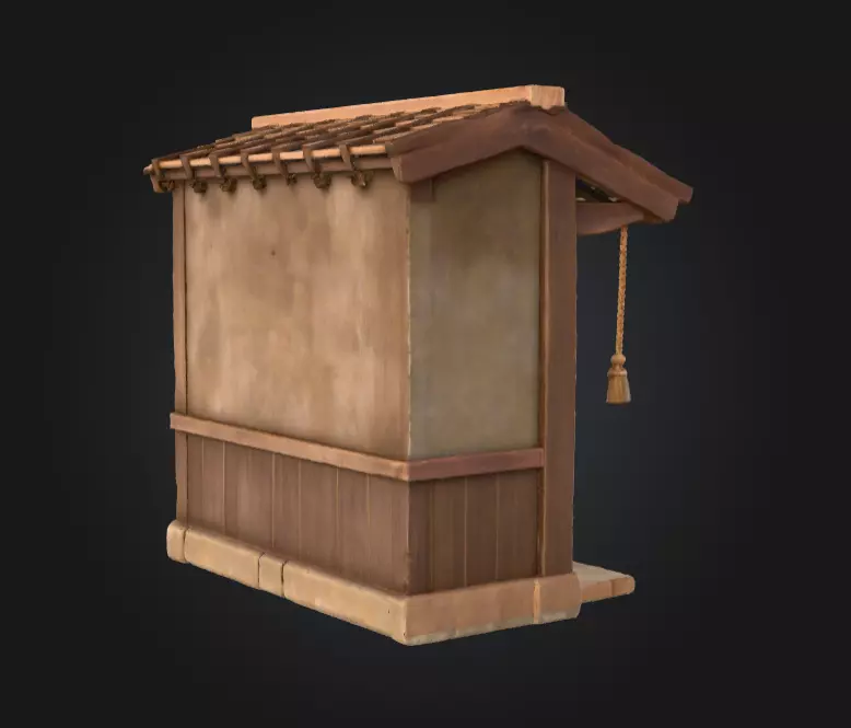 Mountain Tea House Slice Japanese Style Low-poly 3D model_5