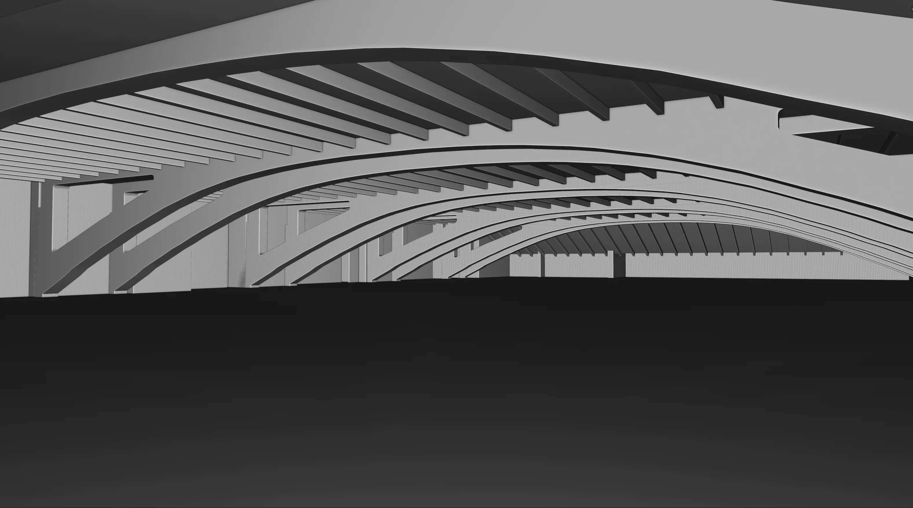 Moscone North South Exhibit Halls ABC Low-poly 3D model_2