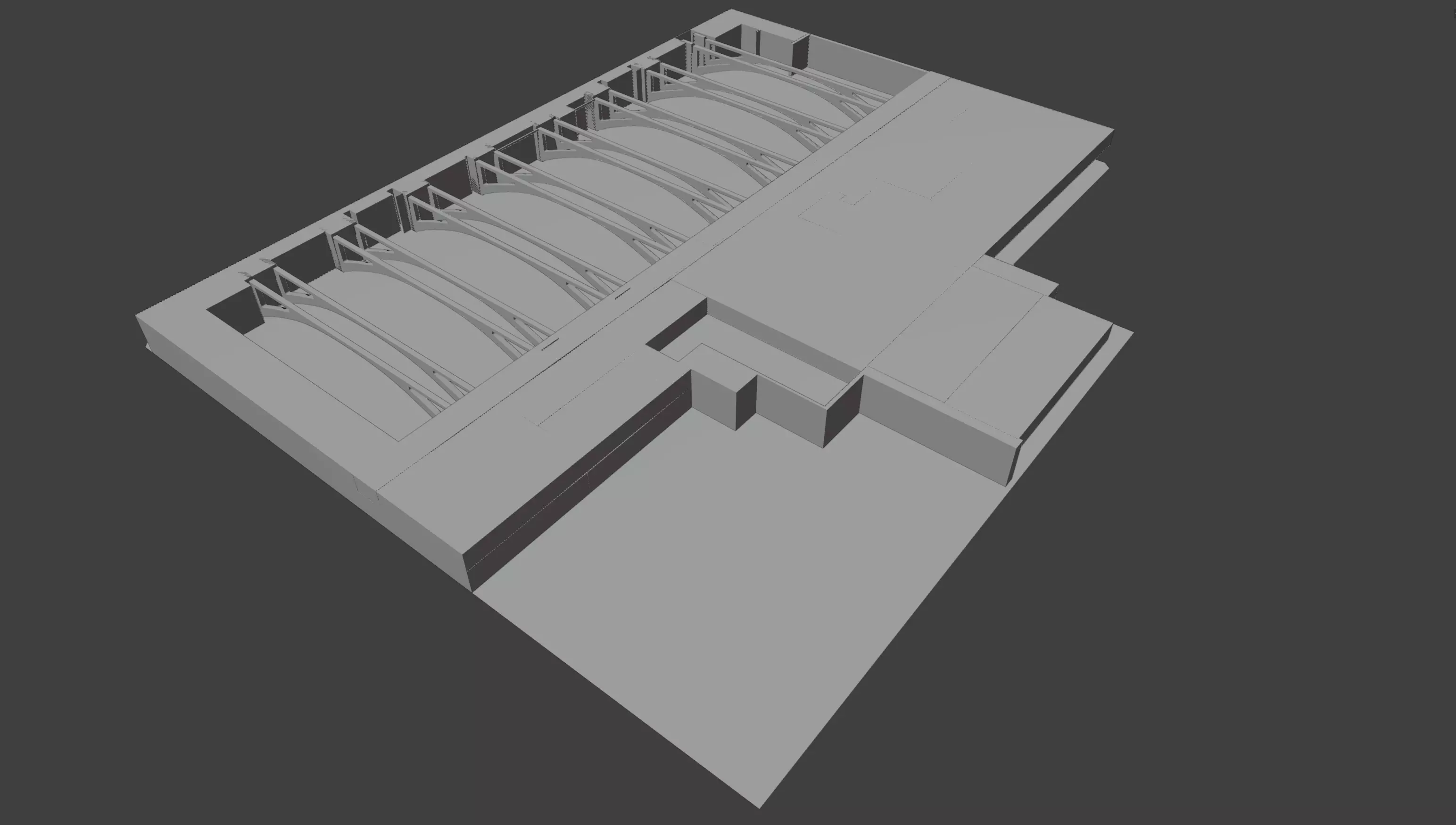 Moscone North South Exhibit Halls ABC Low-poly 3D model_3