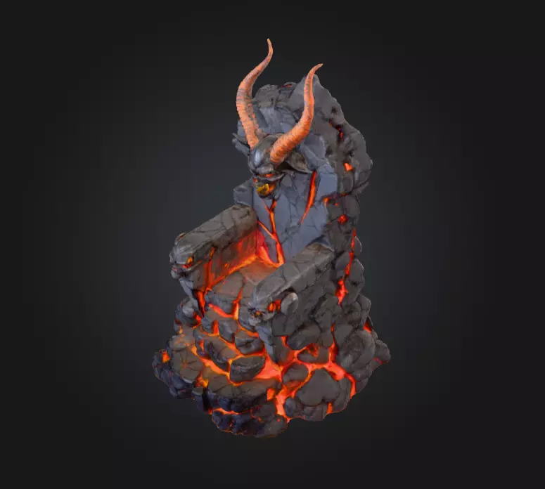 Infernal Lava Throne Low-poly 3D model_9