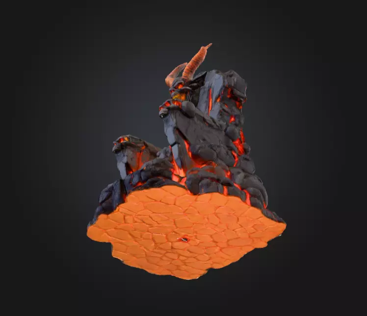 Infernal Lava Throne Low-poly 3D model_13