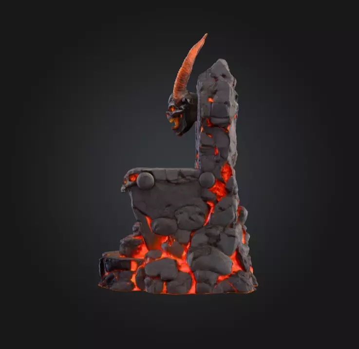 Infernal Lava Throne Low-poly 3D model_7