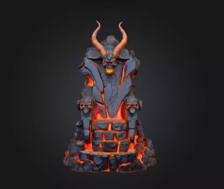 Infernal Lava Throne Low-poly 3D model_1