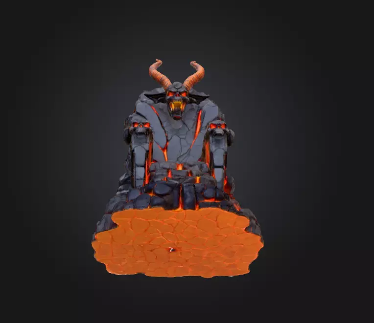 Infernal Lava Throne Low-poly 3D model_11
