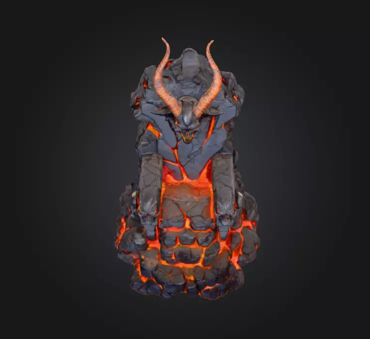 Infernal Lava Throne Low-poly 3D model_8