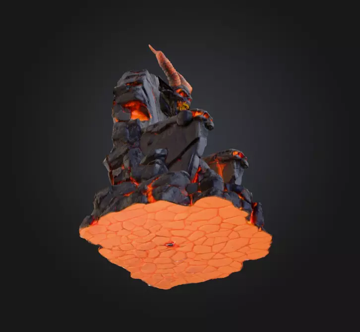 Infernal Lava Throne Low-poly 3D model_12
