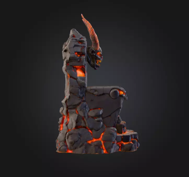 Infernal Lava Throne Low-poly 3D model_3