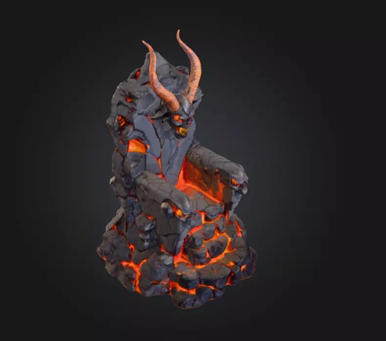 Infernal Lava Throne Low-poly 3D model_10