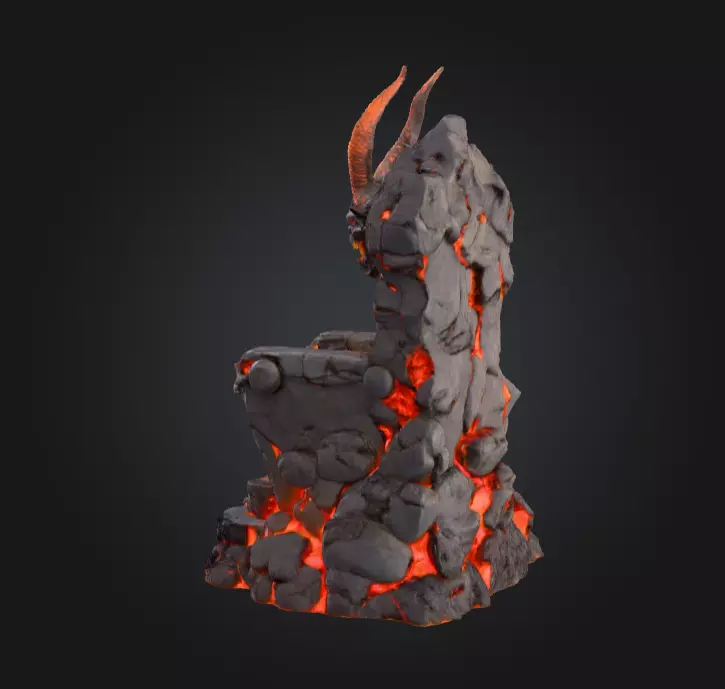 Infernal Lava Throne Low-poly 3D model_6