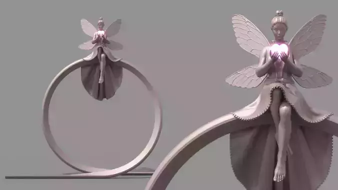 Butterfly girl love sculpture