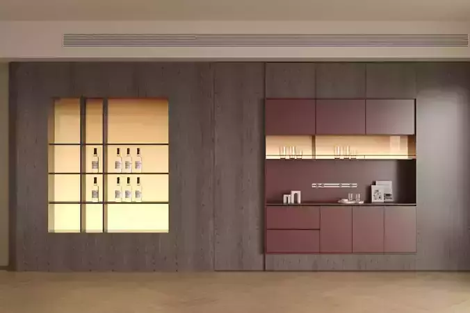 Luminous wine cabinet