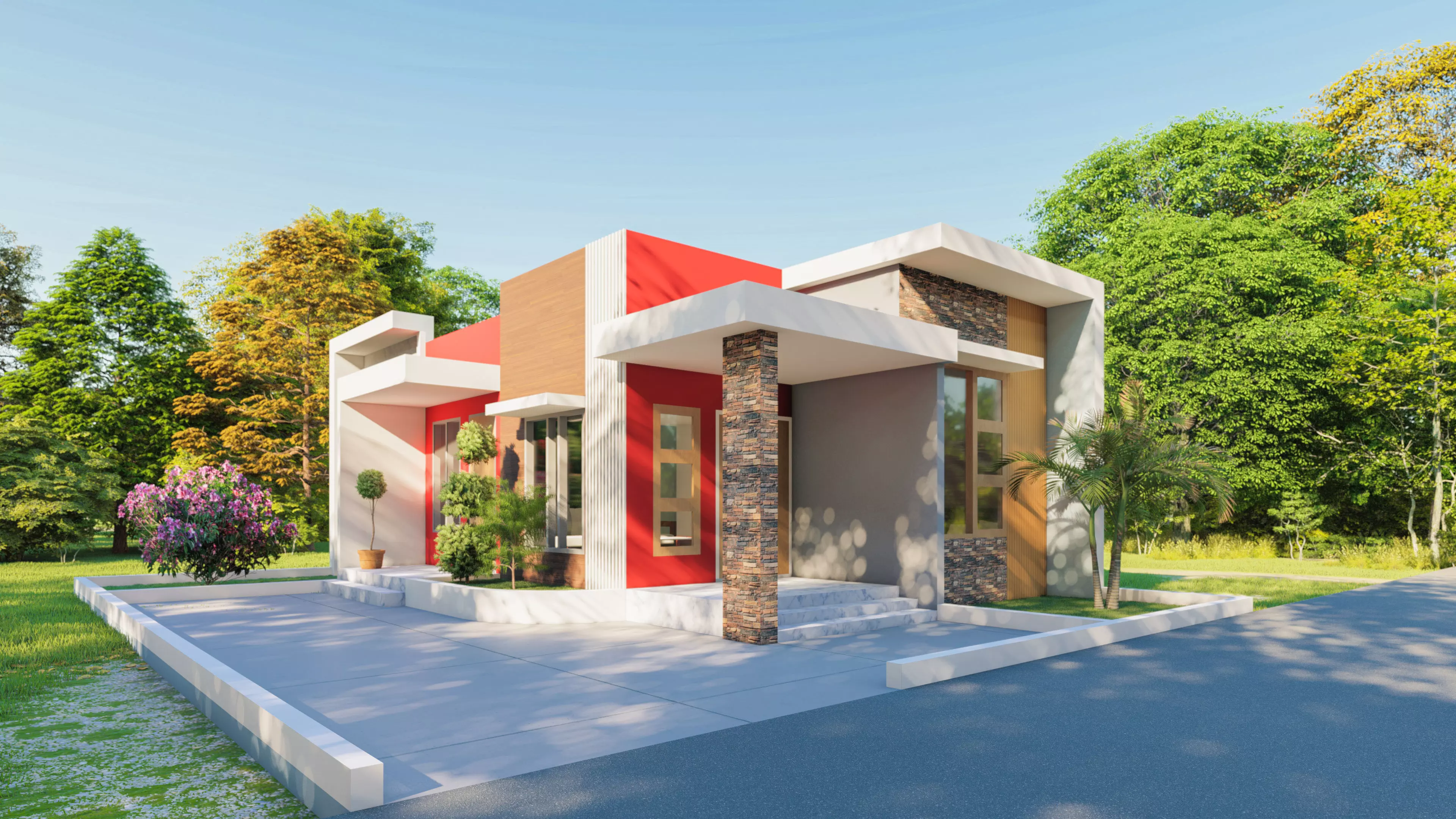 3D minimalist house 3D model_1