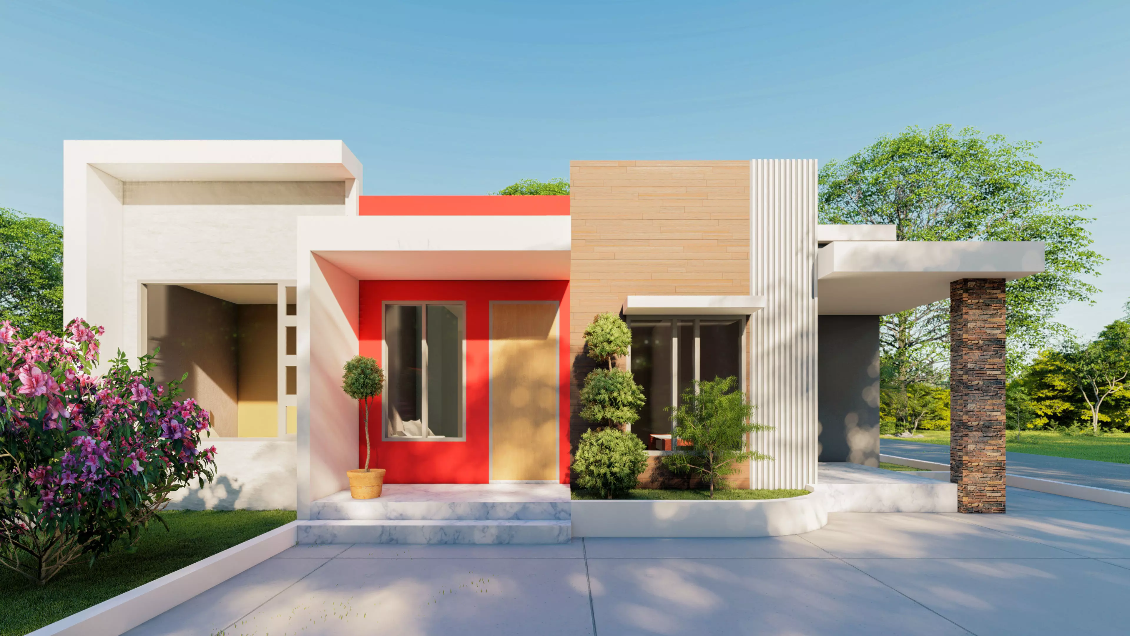 3D minimalist house 3D model_2