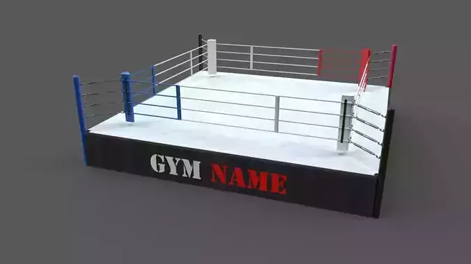 PBR Modular Professional Boxing Rings 20ftx20ft Low-poly 3D model