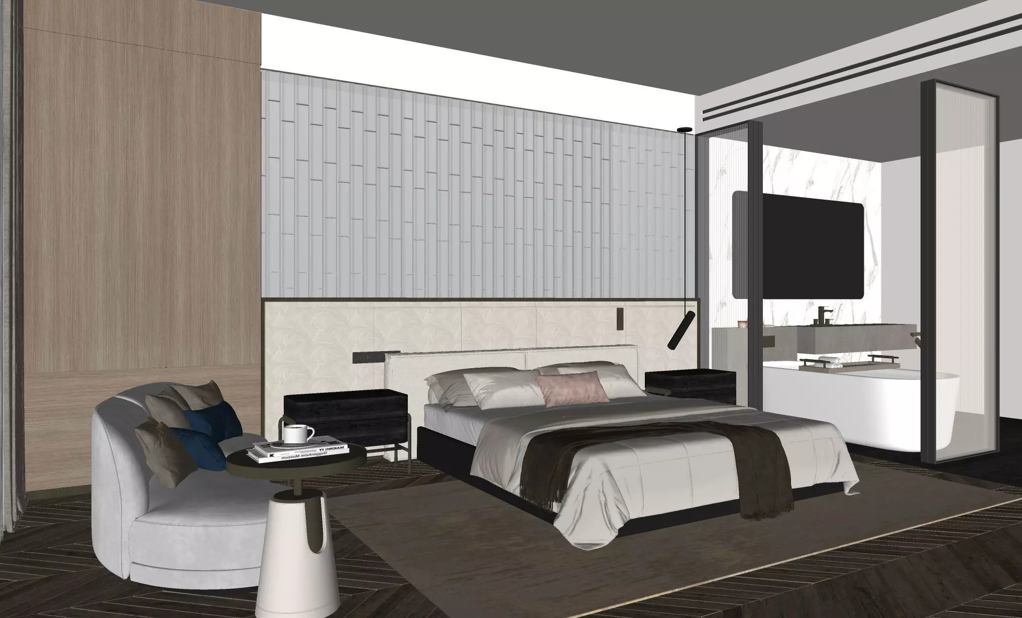 Hotel guest room 3D model_3