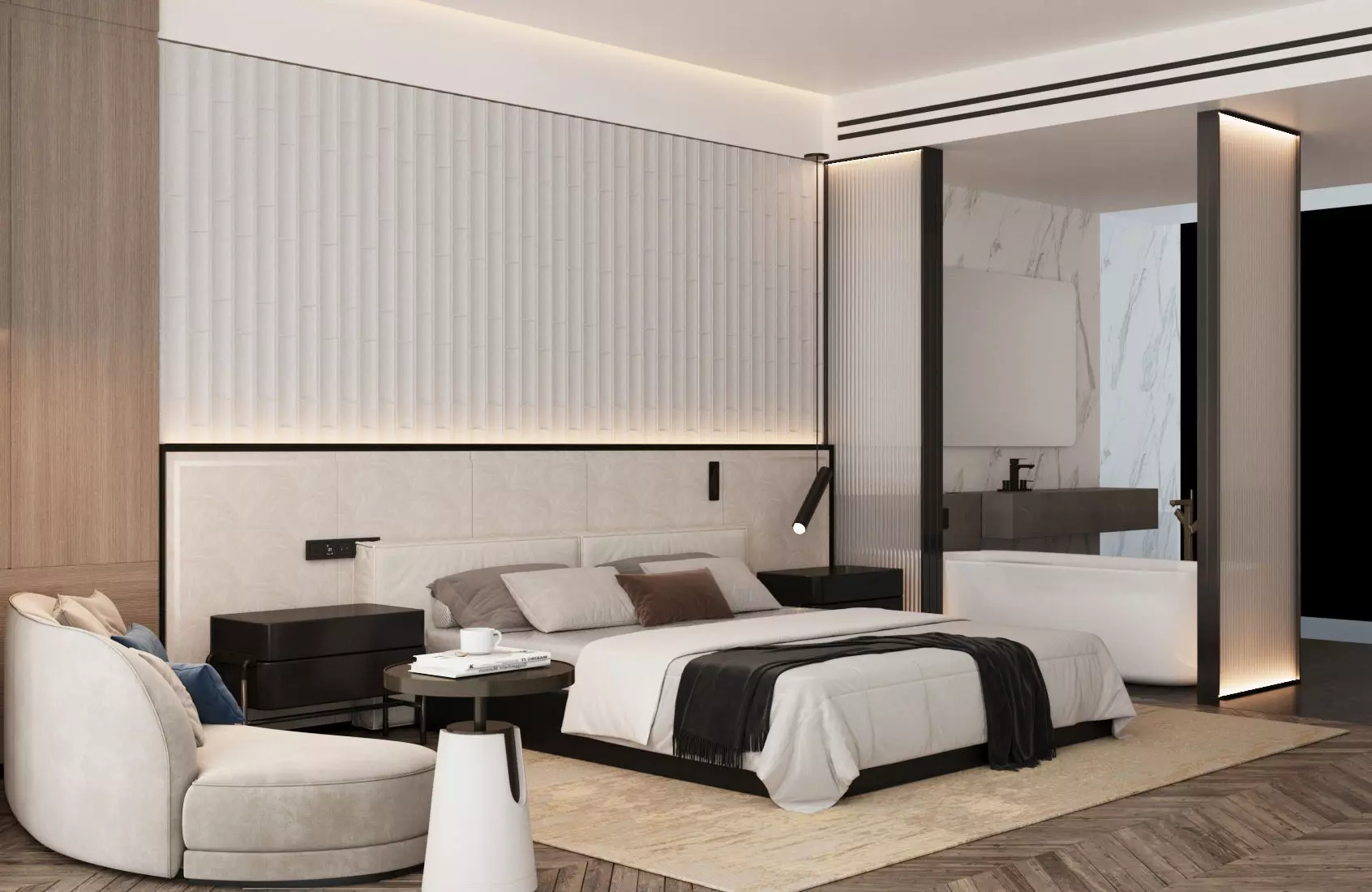 Hotel guest room 3D model_1