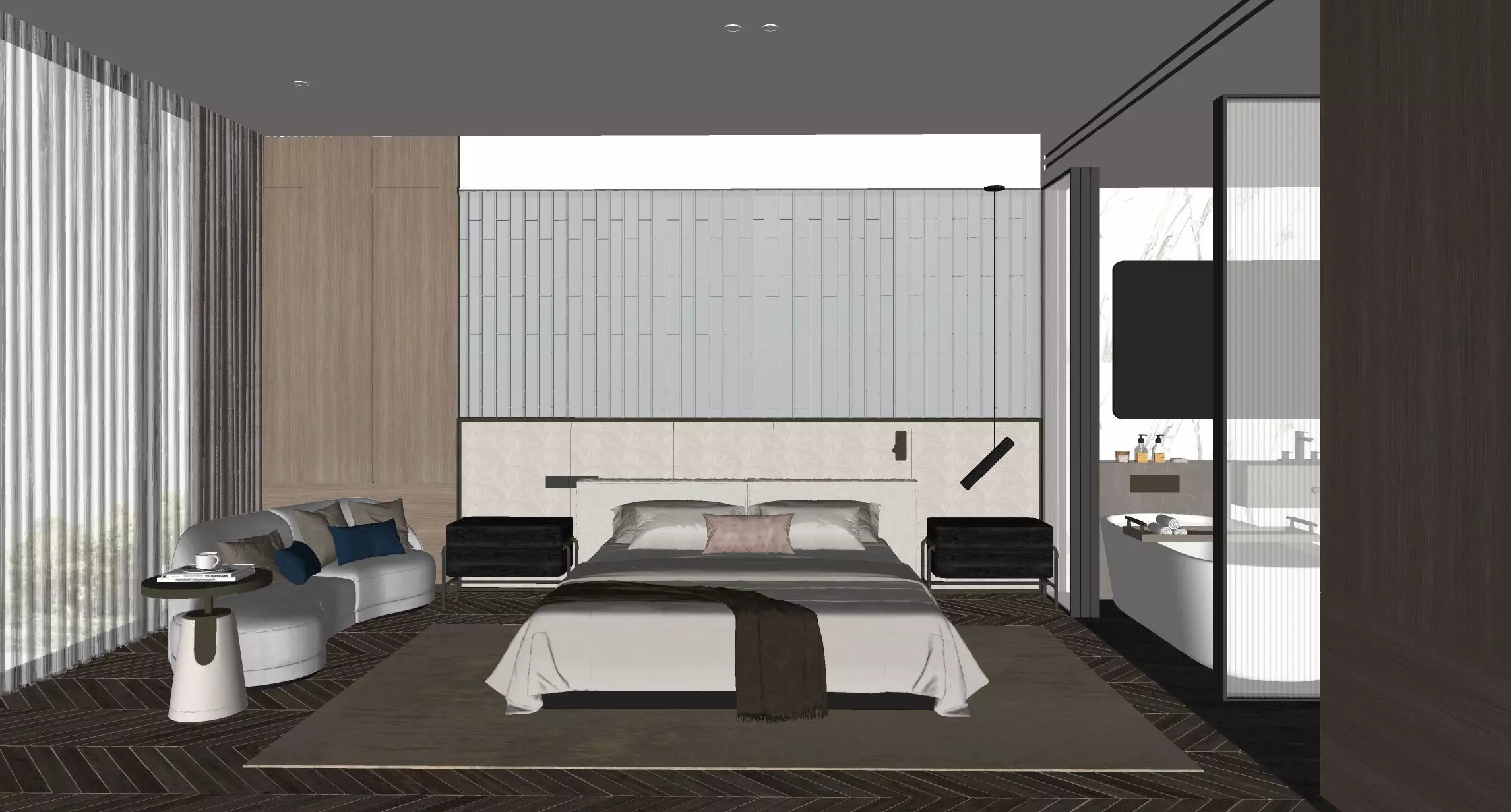 Hotel guest room 3D model_2