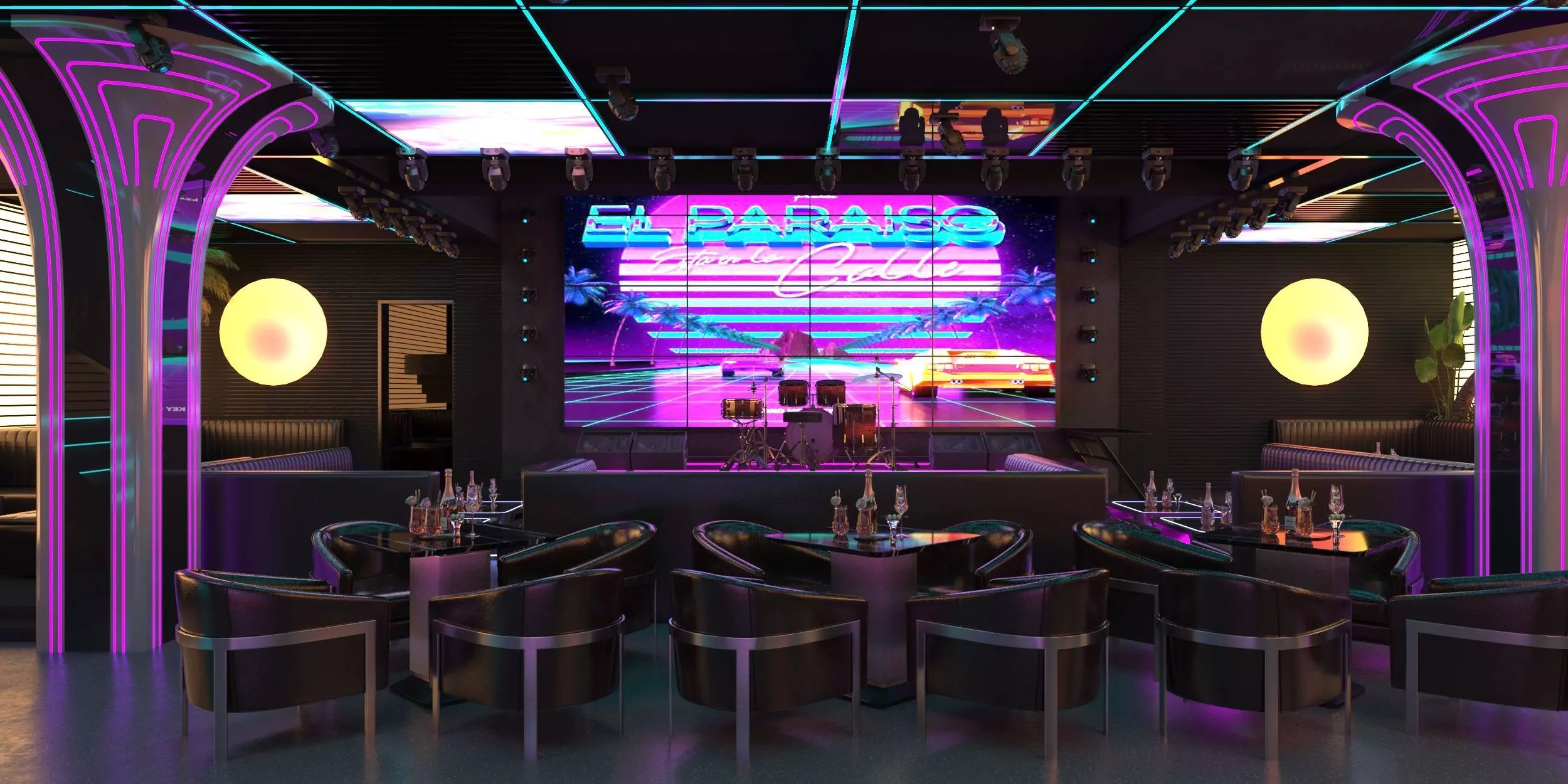 Modern bar 3D model_1