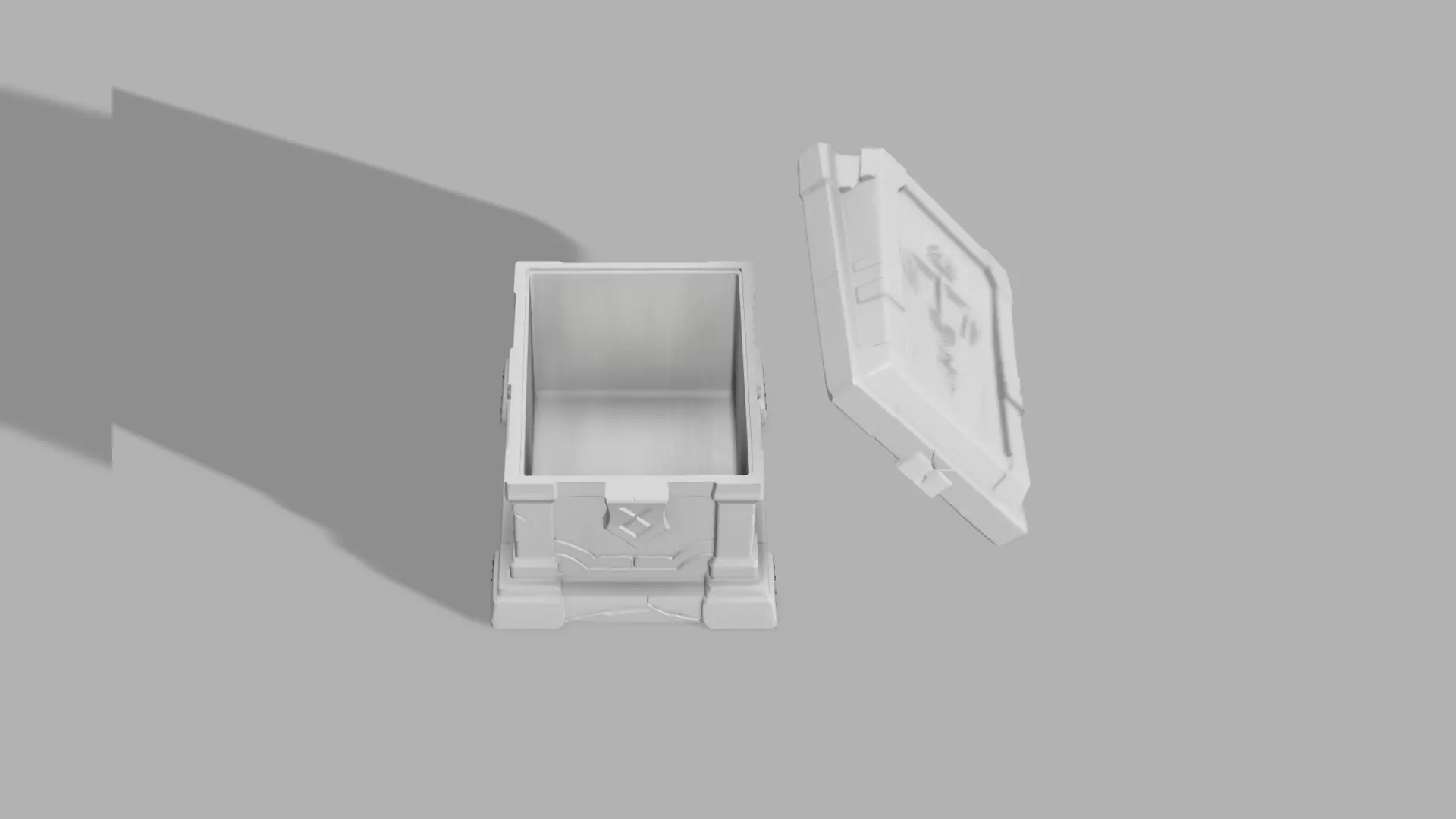 Cursed Tombstone Box - Gothic Halloween Container 3D print model_3