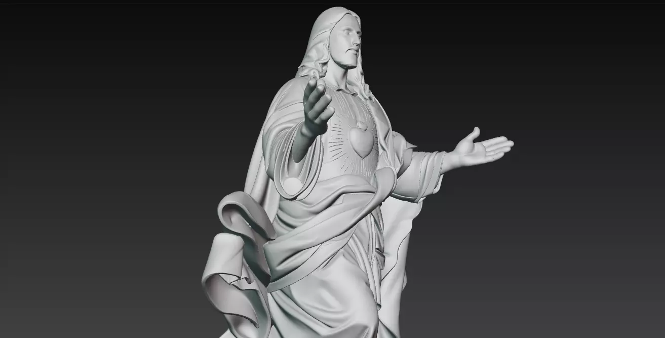 Sacred Heart of Jesus 3D Model Free 3D print model_1